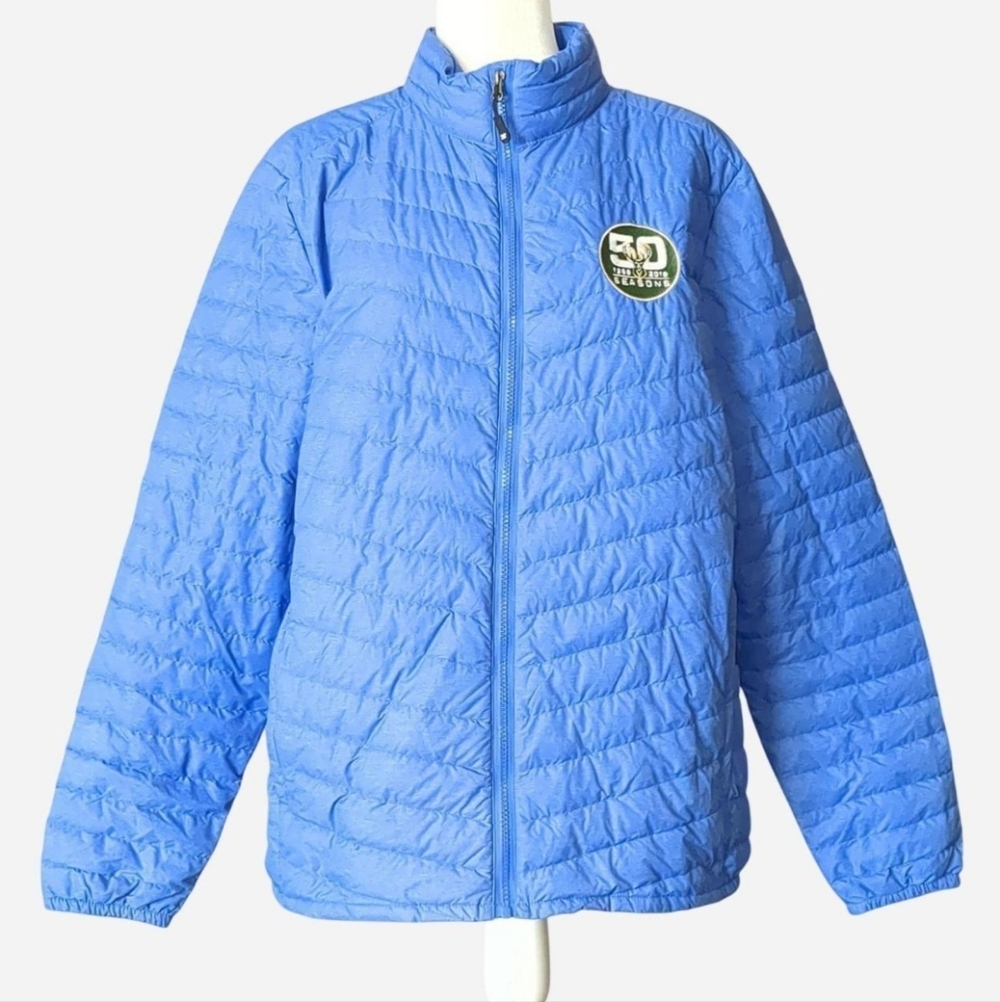 🏀 RARE Milwaukee Bucks 50th Anniversary Packable Puffer Jacket – Blue Size M